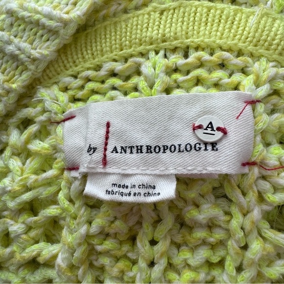 Anthropologie Serenity Open Cardigan Knit Sweater Lime Yellow Green XS/S - Picture 7 of 9
